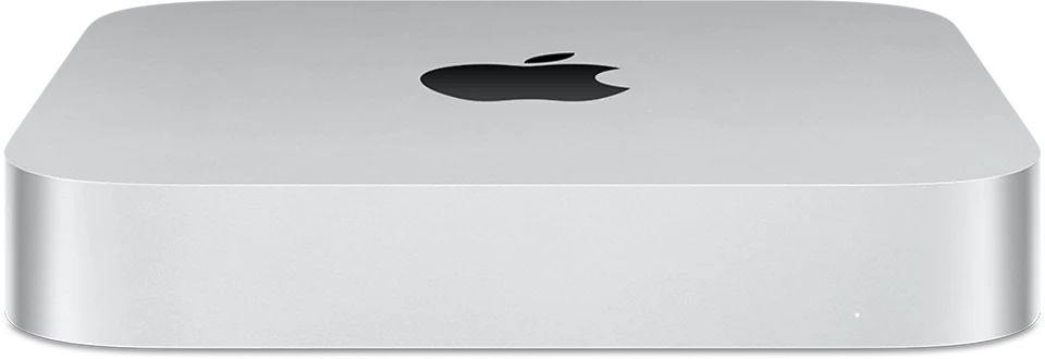 Mac mini de 2023 en color plata, foto oficial de Apple